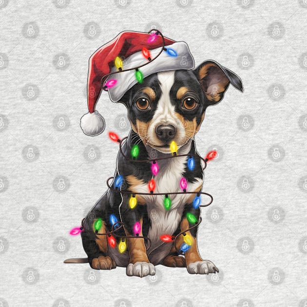 Christmas Rat Terrier by Chromatic Fusion Studio